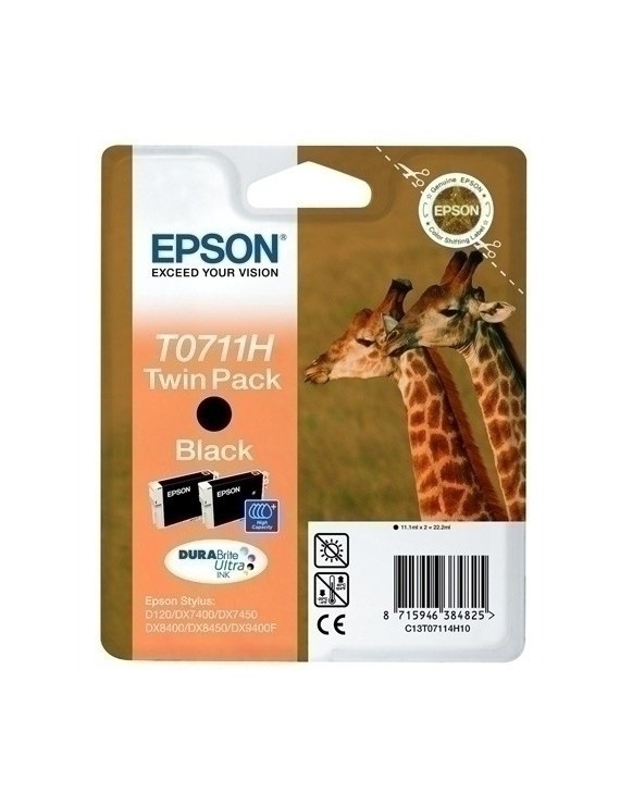 Cart.Ij.Epson T07114H Negro Pack 2