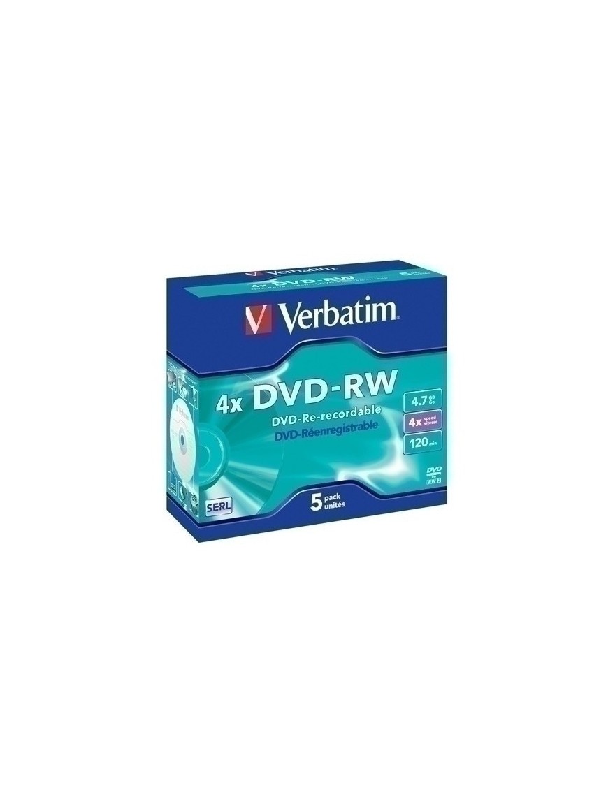 Dvd -Rw Verbatim 4.7Gb 4X Pack 5 Jewel