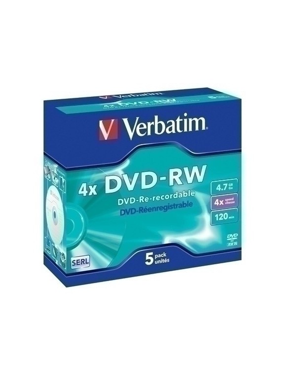 Dvd -Rw Verbatim 4.7Gb 4X Pack 5 Jewel