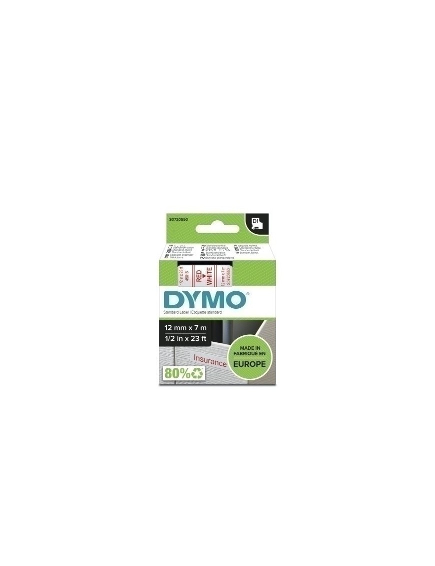 Cinta Rot.Dymo Lm D1 7M 12 Rojo S/Blanco