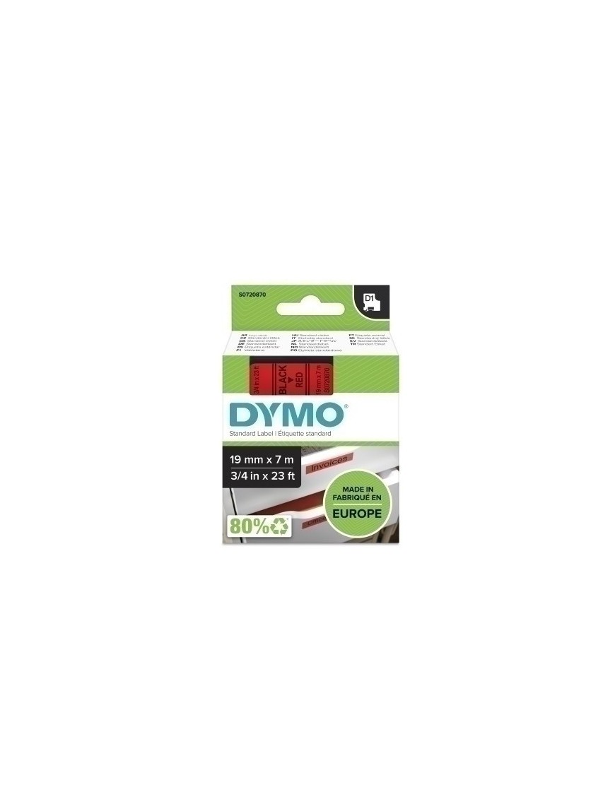 Cinta Rot.Dymo Lm D1 7M 19 Negr.S/Rojo