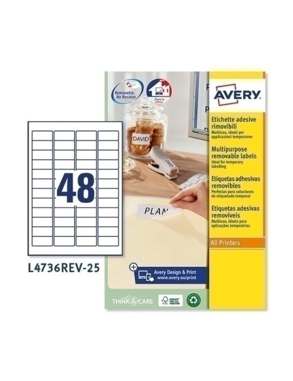 Etiq.Imp.Avery L4736Rev 25H A4 45,7X21,2