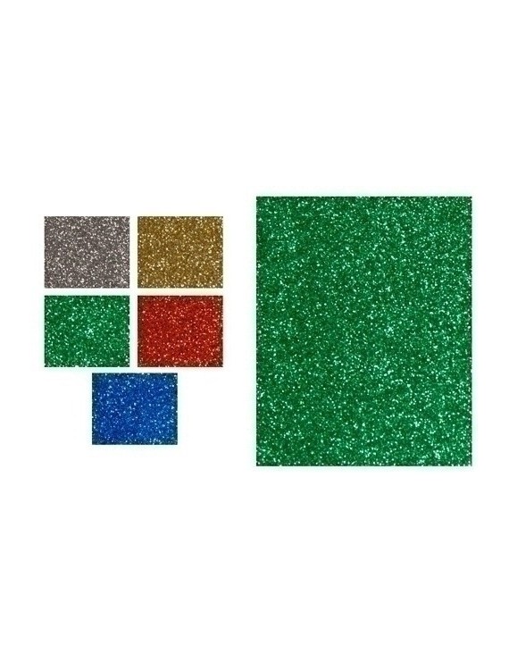 Goma Eva Fixo 40X60 Purpurina Verde P/5