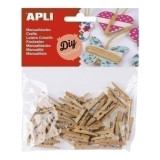 Pinzas Apli Madera Natural B/45