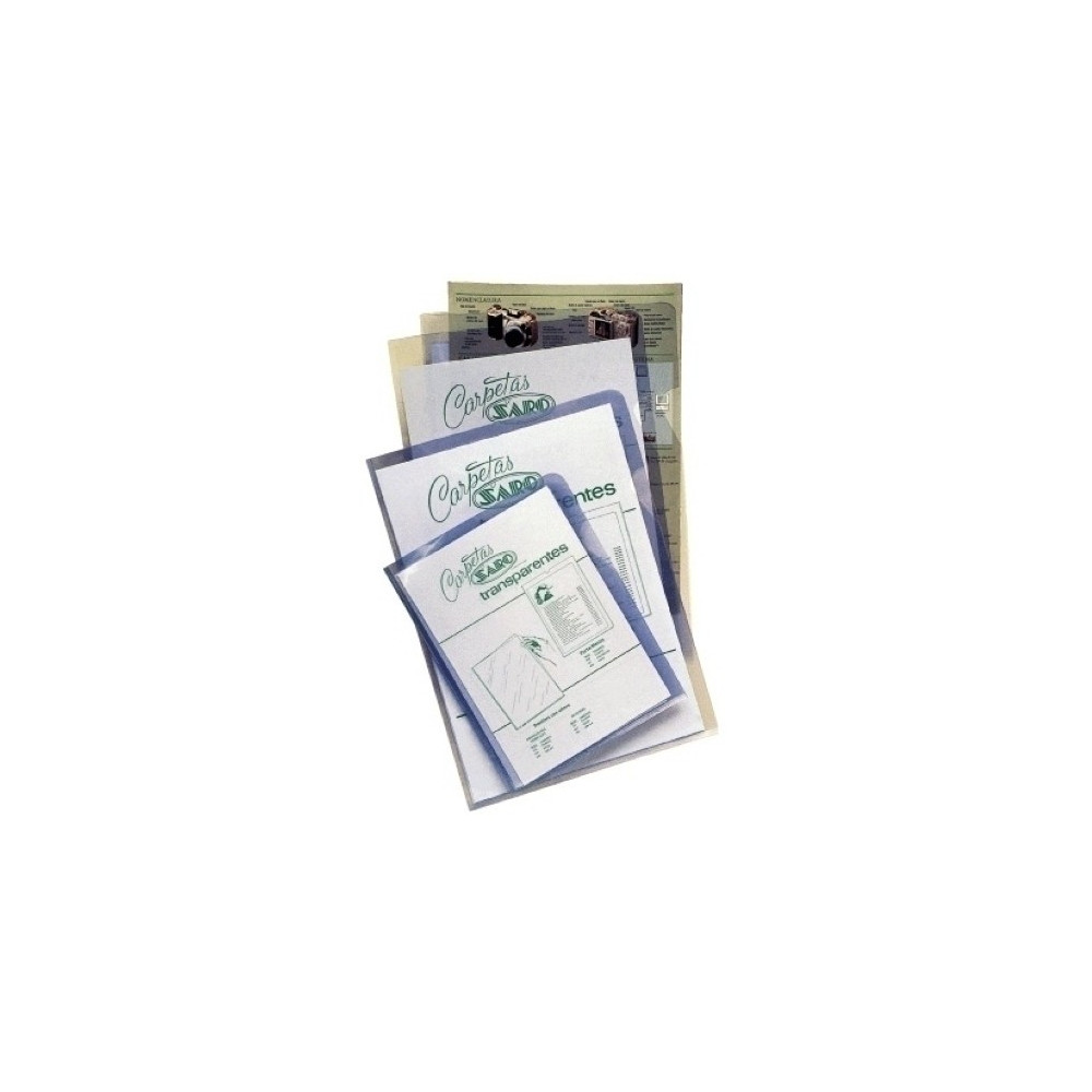 Dosier Angulo Recto Saro Pvc 280µ A4 Transparente Paquete De 50
