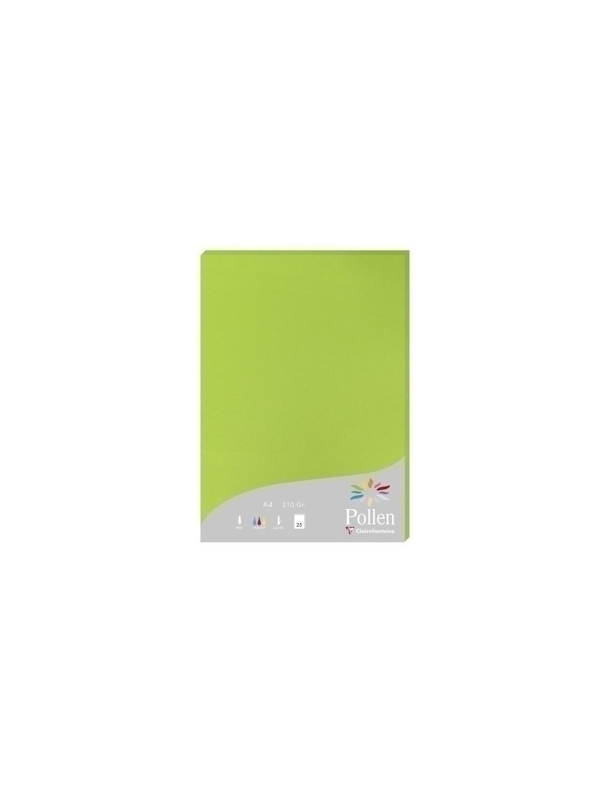 Papel Clairefontaine Pollen A4 25H Verde