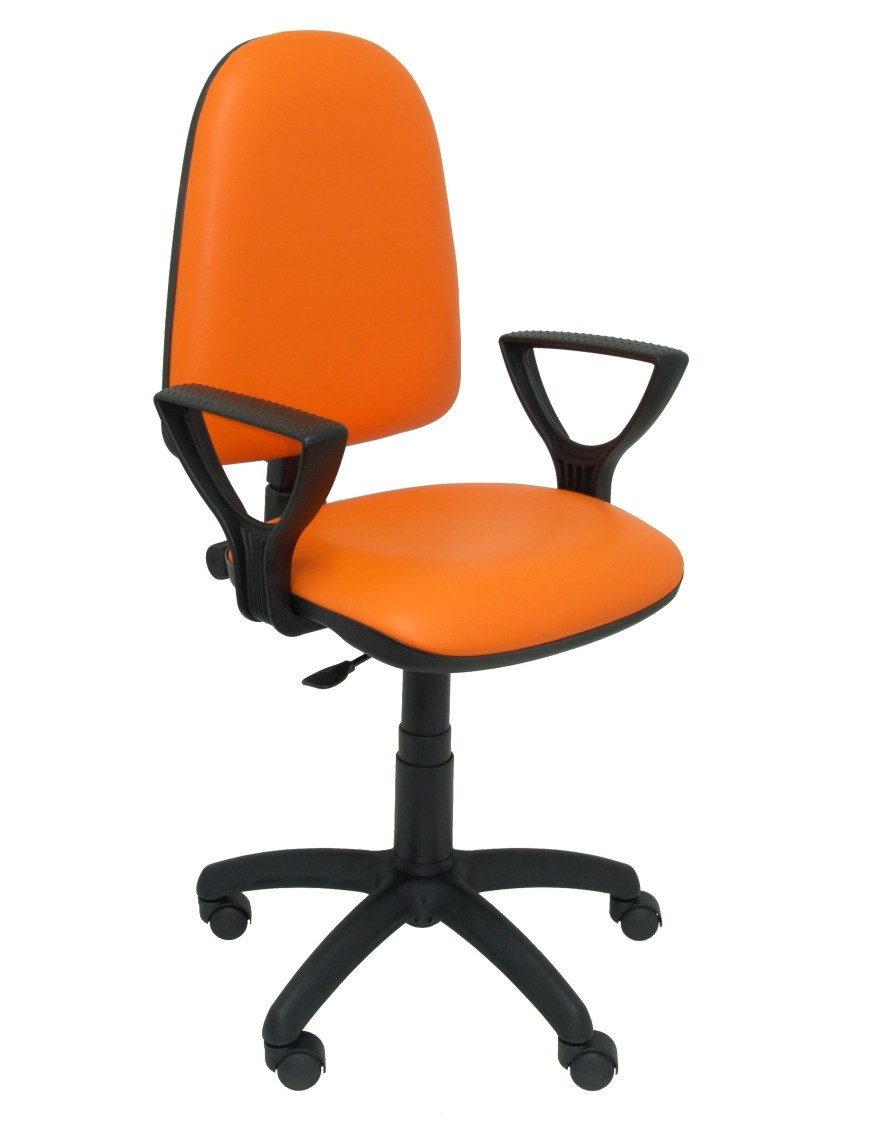 Silla Ayna similpiel naranja con brazos