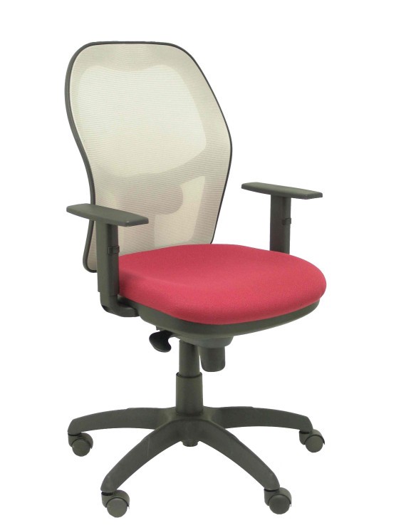 Silla Jorquera malla gris asiento bali granate