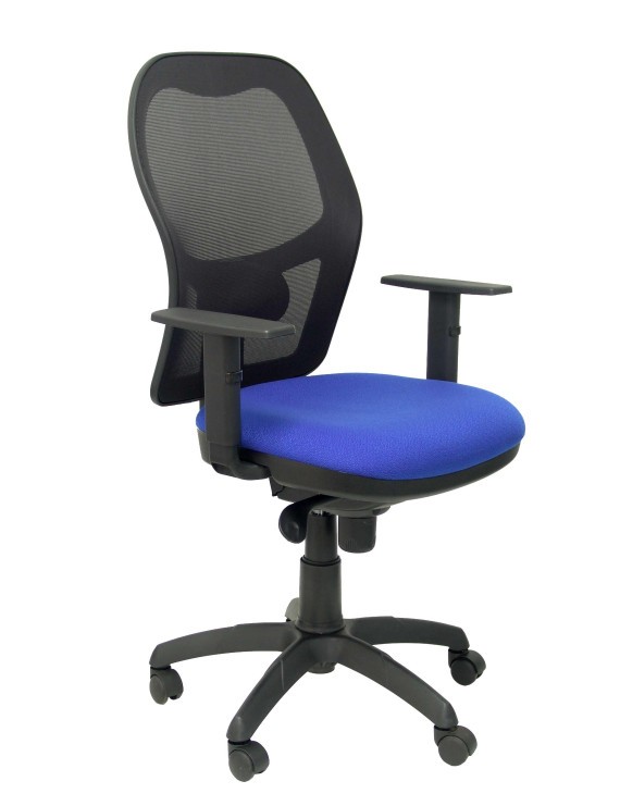 Silla Jorquera malla negra asiento bali azul