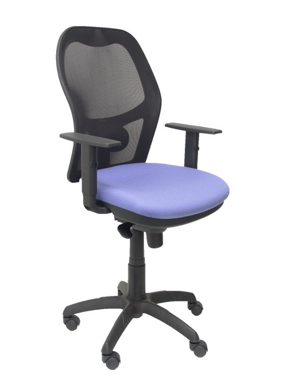 Silla Jorquera malla negro asiento azul claro