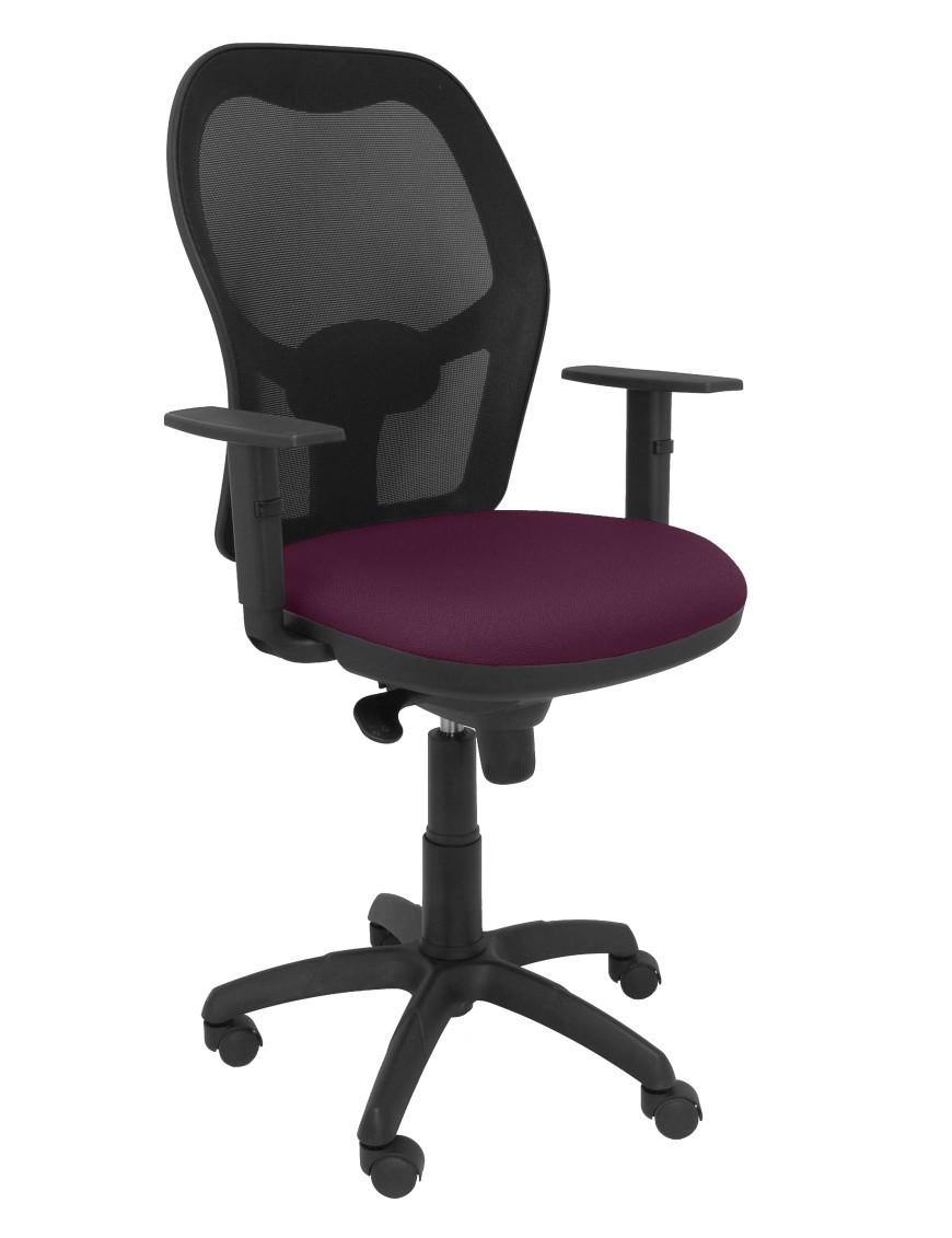 Silla Jorquera malla negra asiento bali morado