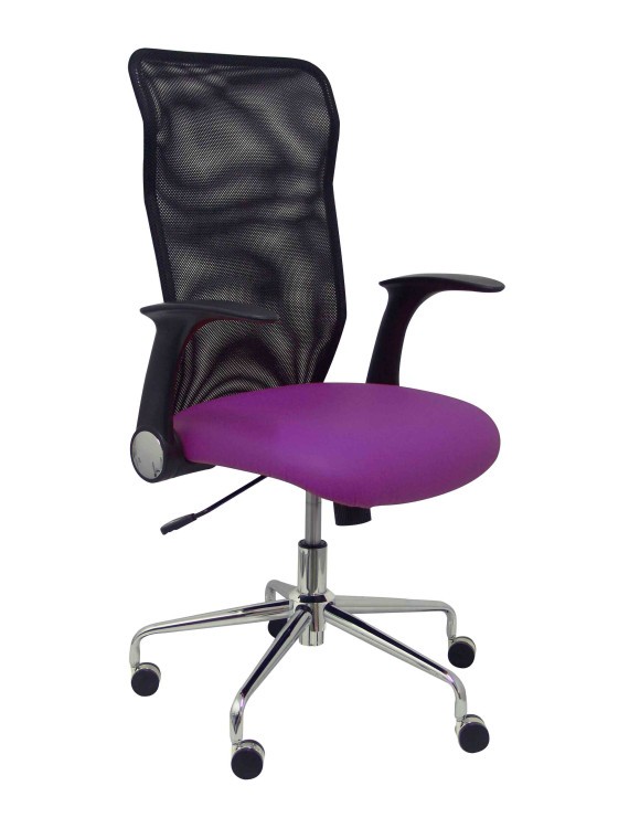 Silla Minaya respaldo malla negro asiento bali morado