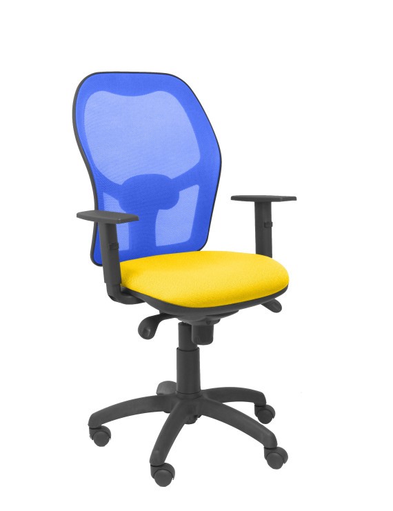 Silla Jorquera malla azul asiento bali amarilla