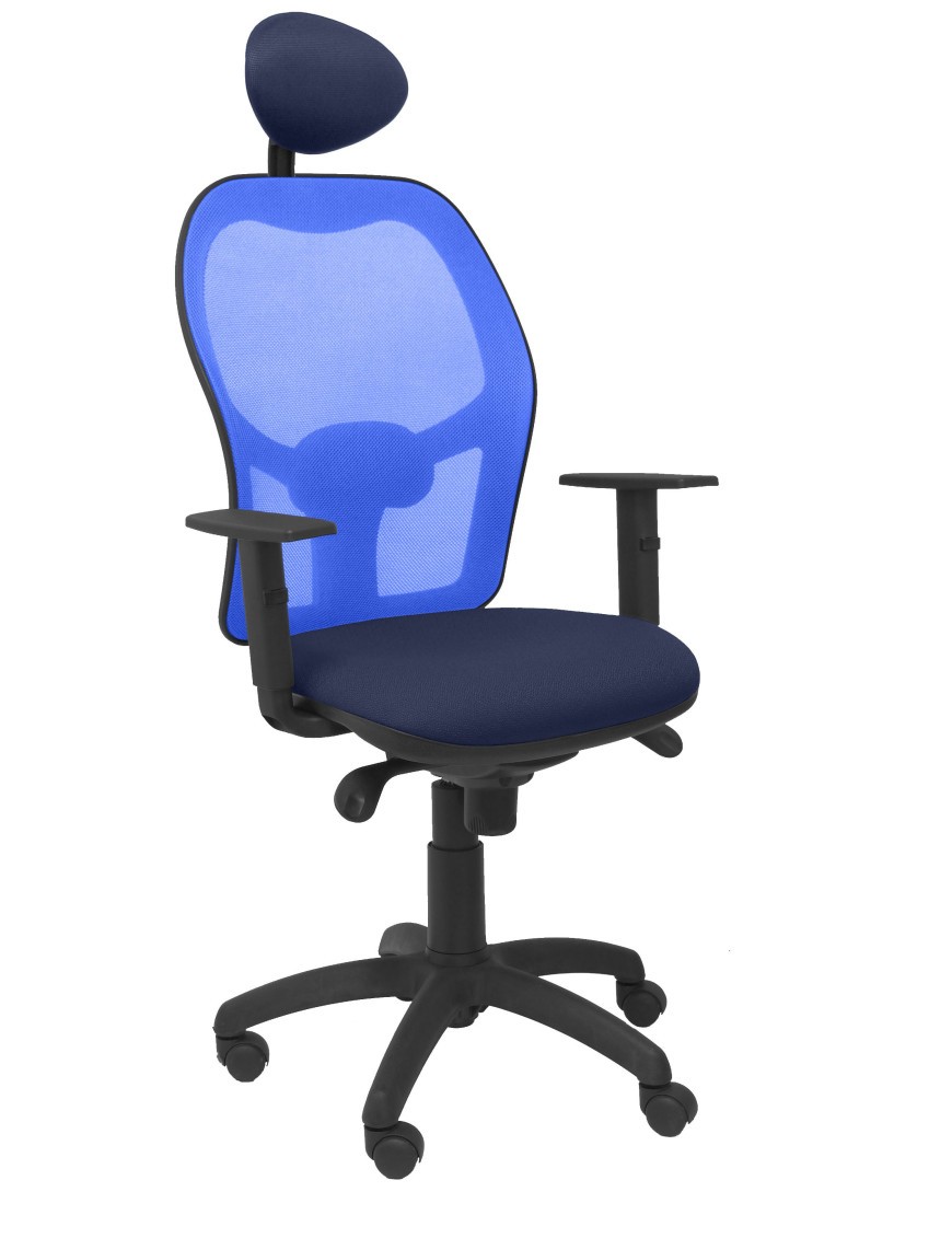 Silla Jorquera malla azul asiento bali azul marino con cabecero fijo