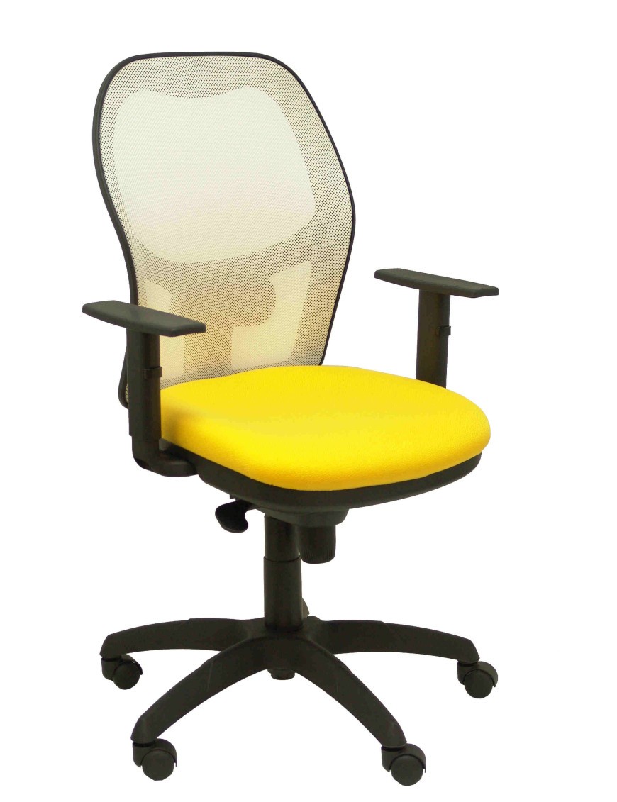 Silla Jorquera malla blanca asiento bali amarillo