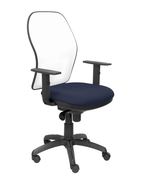 Silla Jorquera malla blanca asiento bali azul marino