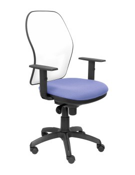 Silla Jorquera malla blanca asiento bali azul claro