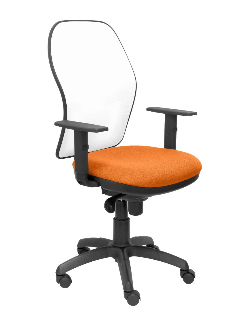 Silla Jorquera malla blanca asiento bali naranja