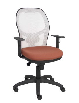 Silla Jorquera malla blanca asiento bali marrón