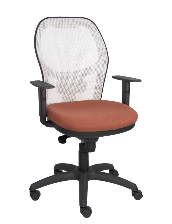 Silla Jorquera malla blanca asiento bali marrón