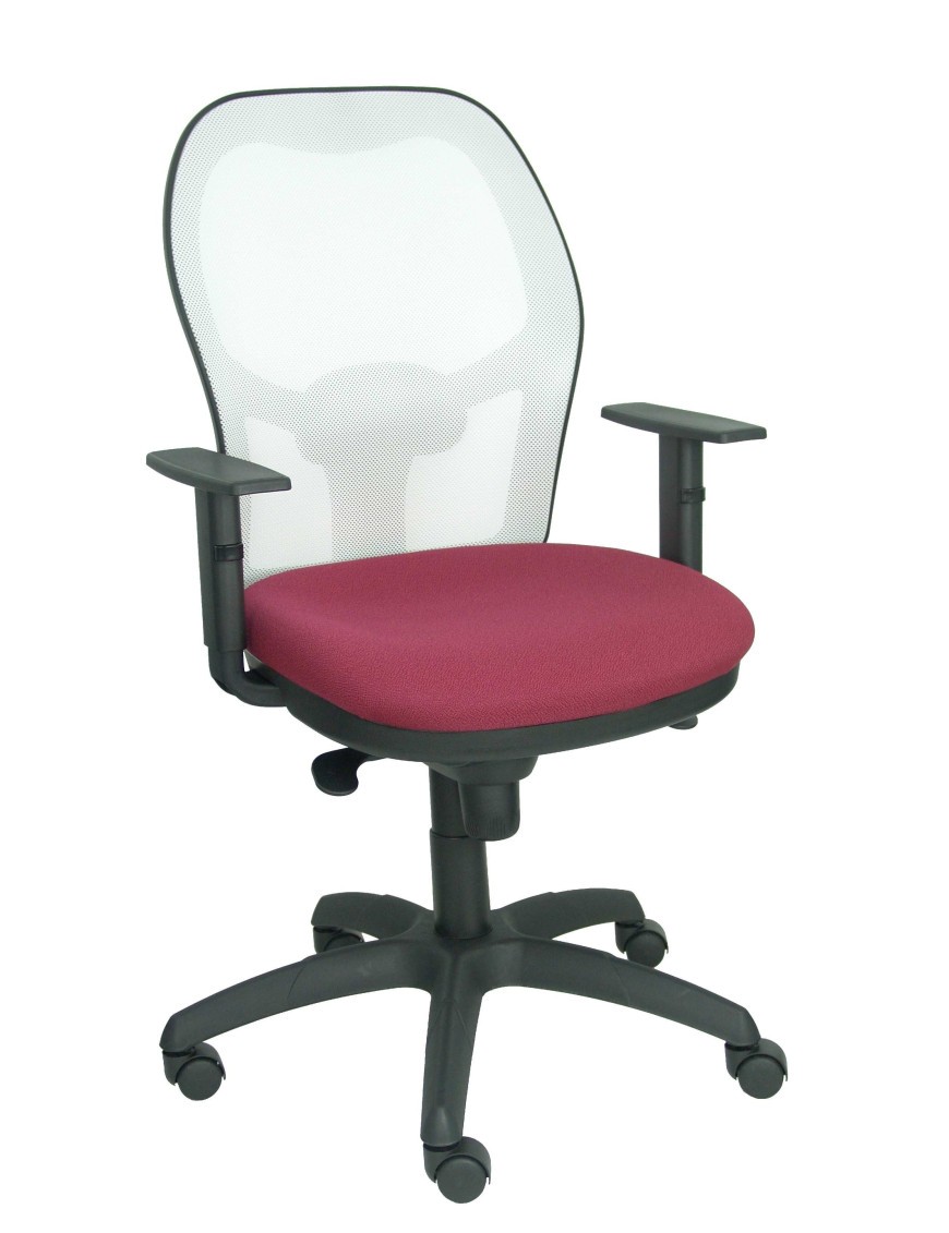 Silla Jorquera malla blanca asiento bali granate