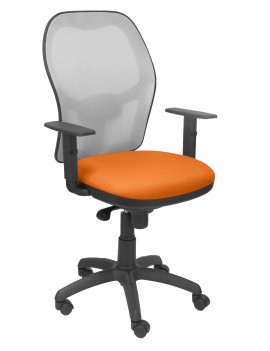 Silla Jorquera malla gris asiento bali naranja