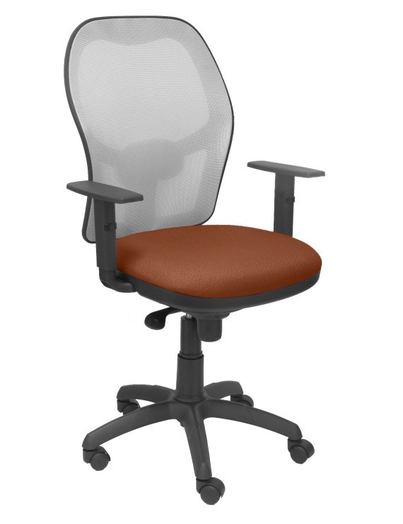 Silla Jorquera malla gris asiento bali marrón