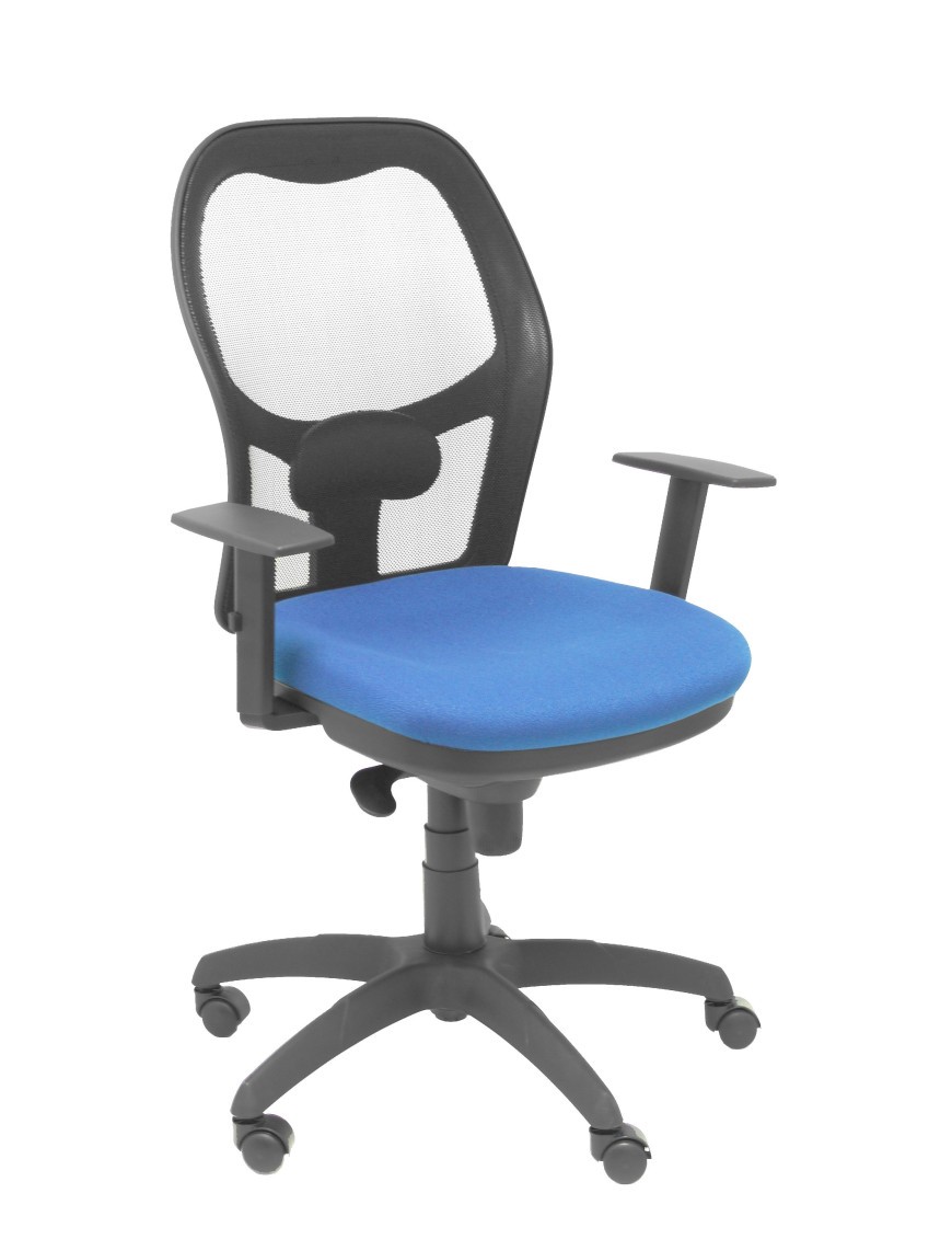 Silla Jorquera malla negra asiento bali azul marino