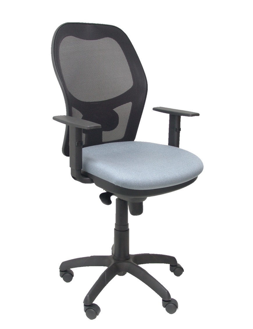 Silla Jorquera malla negra asiento bali gris claro