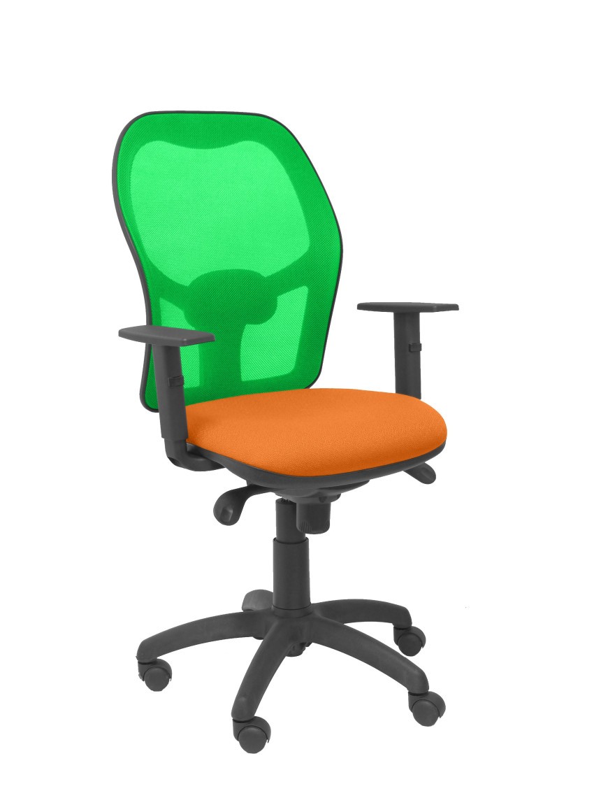 Silla Jorquera malla verde asiento bali naranja