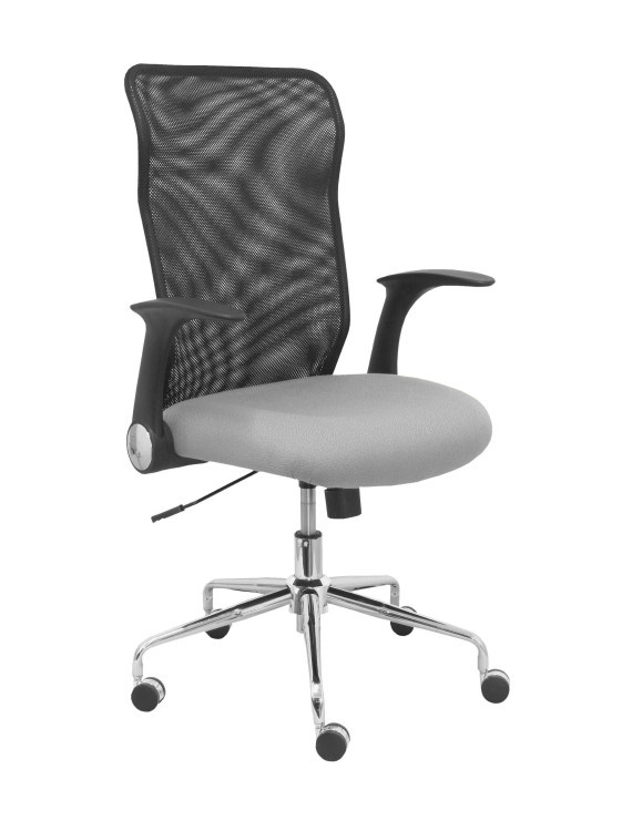 Silla Minaya respaldo malla negro asiento bali gris claro