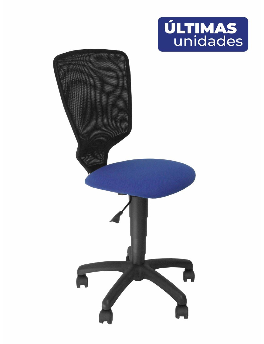 Silla juvenil Júcar respaldo malla negro asiento arán azul