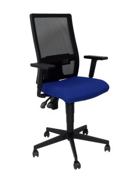 Silla Taktik respaldo malla negro asiento bali azul