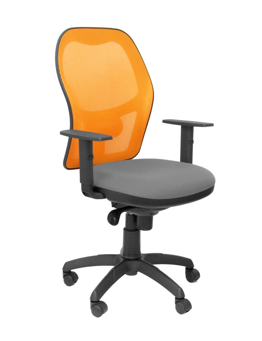 Silla Jorquera malla naranja asiento bali gris claro