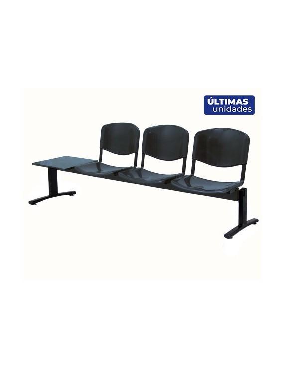 Bancada Villatoya 3 puestos+mesa PVC negro