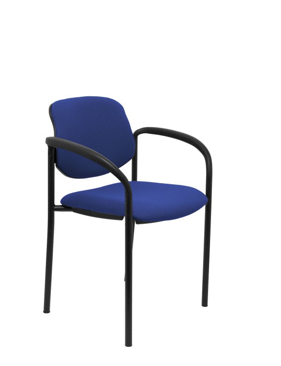 Silla fija Styl bali azul chasis negro con brazos