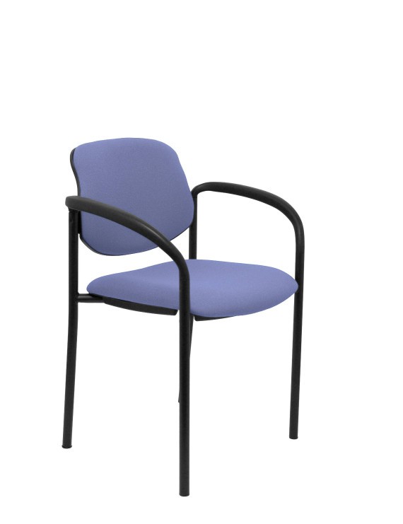 Silla fija Styl bali azul claro chasis negro con brazos