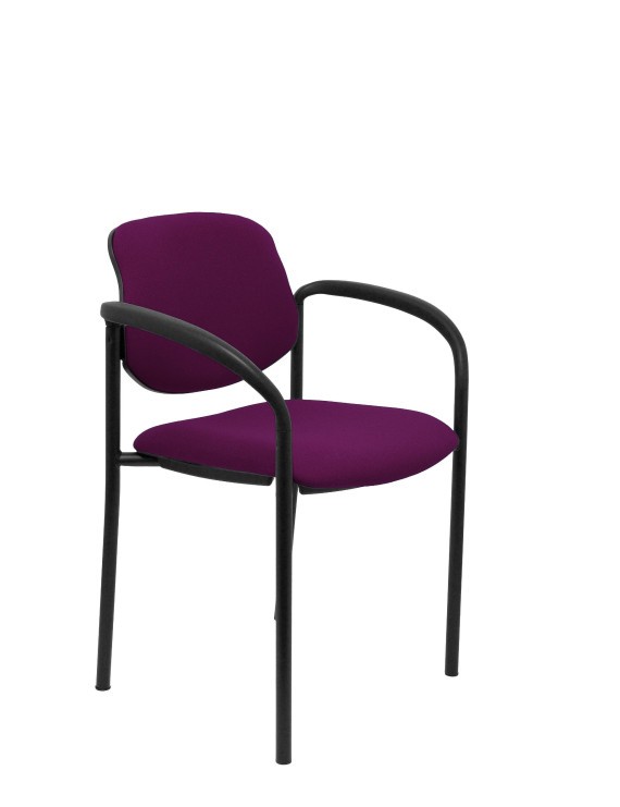 Silla fija Styl bali morado chasis negro con brazos