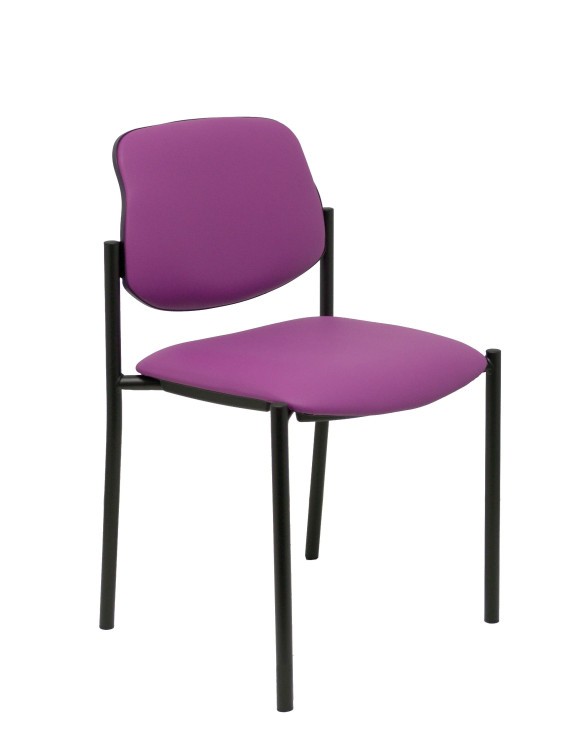 Silla fija Styl similpiel morado chasis negro