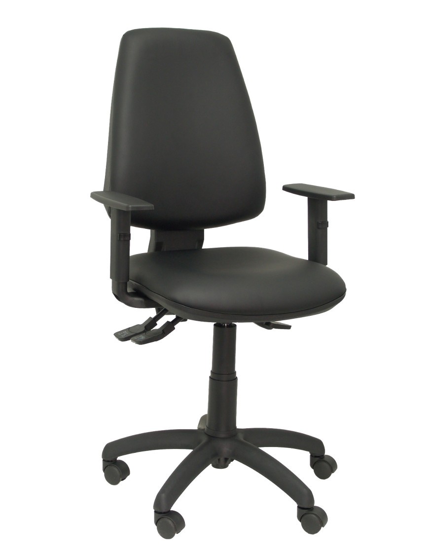 Silla Elche S similpiel negro brazos regulables