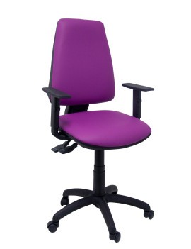 Silla Elche S similpiel morado brazos regulables