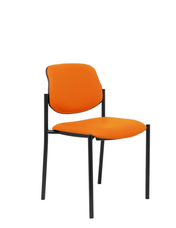 Silla fija Styl similpiel naranja chasis negro