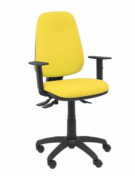 Silla Sierra S bali amarillo con brazos regulables base poliamida negra