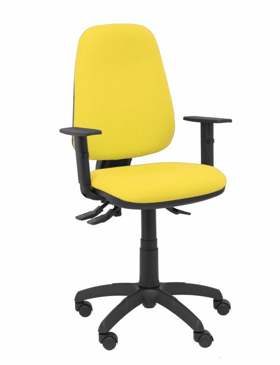 Silla Sierra S bali amarillo con brazos regulables base poliamida negra