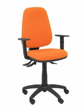 Silla Sierra S bali naranja con brazos regulables base poliamida negra