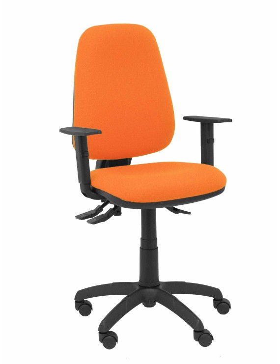 Silla Sierra S bali naranja con brazos regulables base poliamida negra