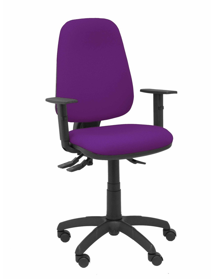 Silla Sierra S bali morado con brazos regulables base poliamida negra