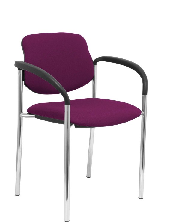 Silla fija Styl bali morado chasis cromo con brazos