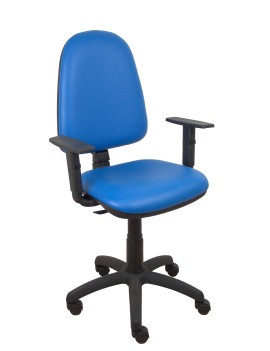 Silla Ayna similpiel azul brazos regulables