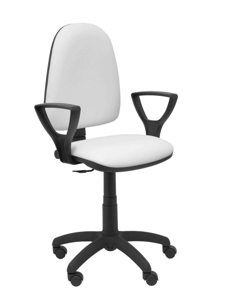 Silla Ayna similpiel blanco con brazos